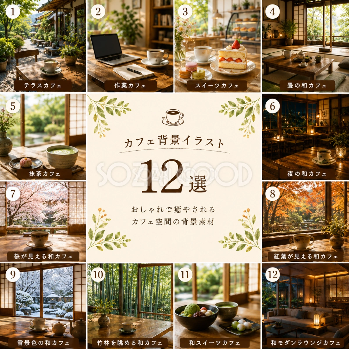 和モダンカフェ背景イラスト｜無料・おしゃれなフリー素材12選【PNG】92542