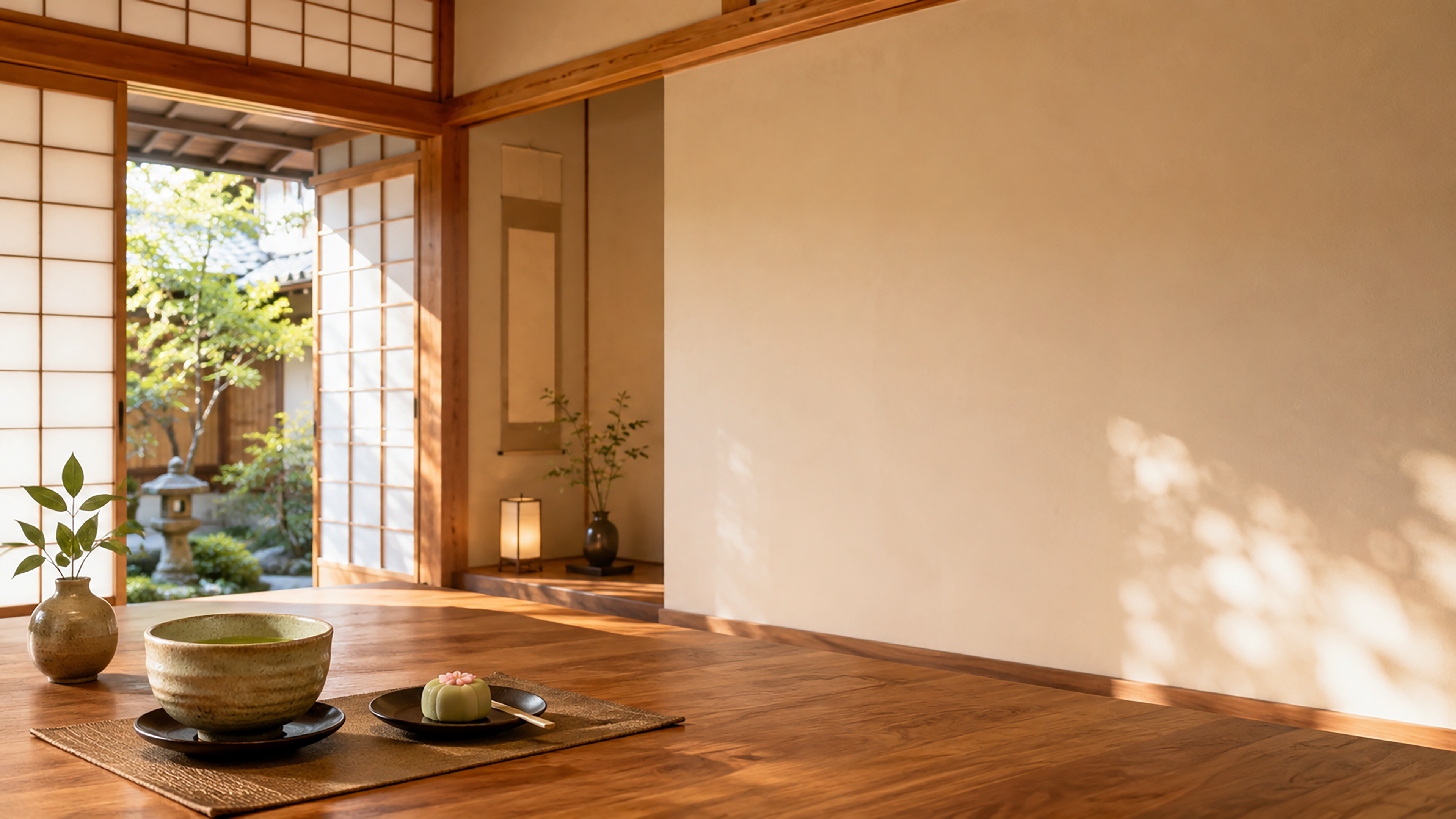 京都の和カフェ背景イラスト｜無料・おしゃれなフリー素材【PNG】92543に写真・文字を入れる