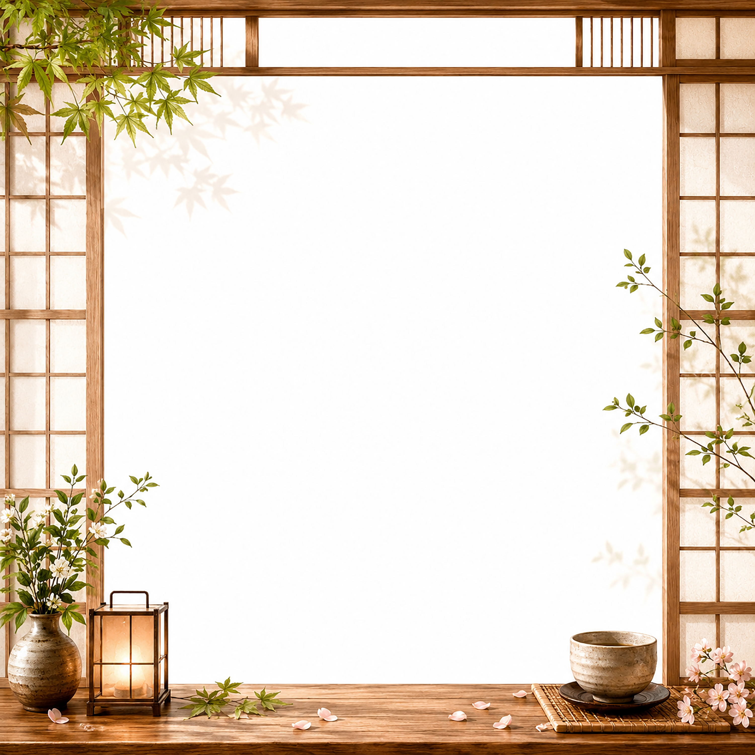 京都の和カフェフレーム｜無料・おしゃれな和風フリー素材【PNG】92556に写真・文字を入れる