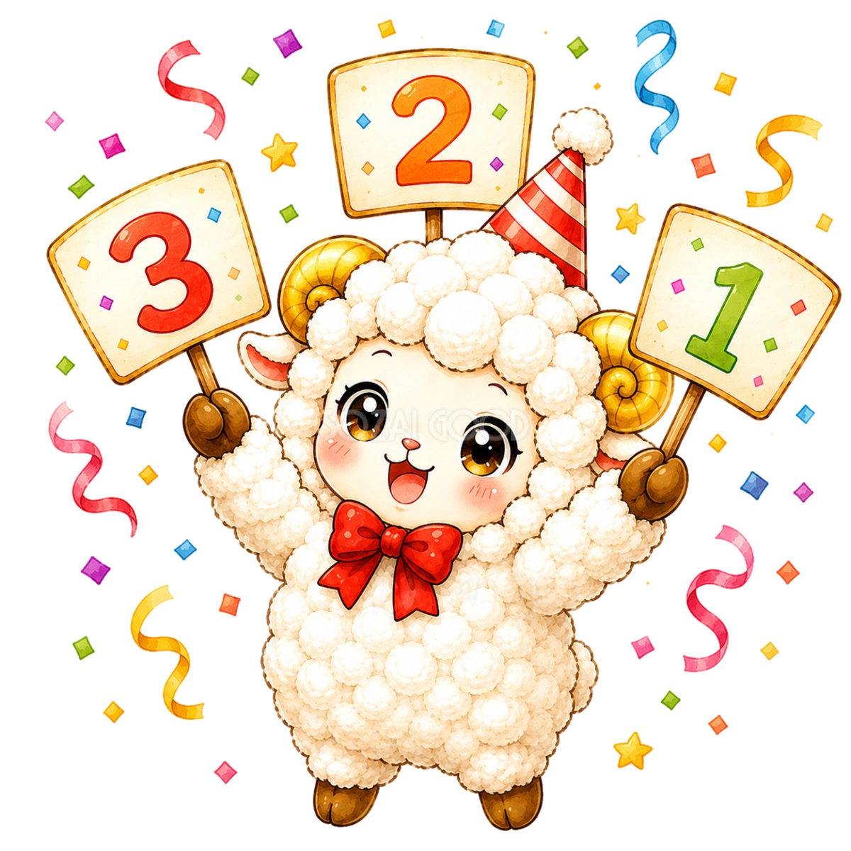 カウントダウンする羊の無料・フリーイラスト素材(PNG)92569