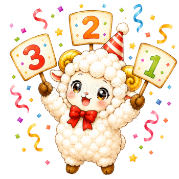 カウントダウンする羊の無料・フリーイラスト素材（PNG）92569