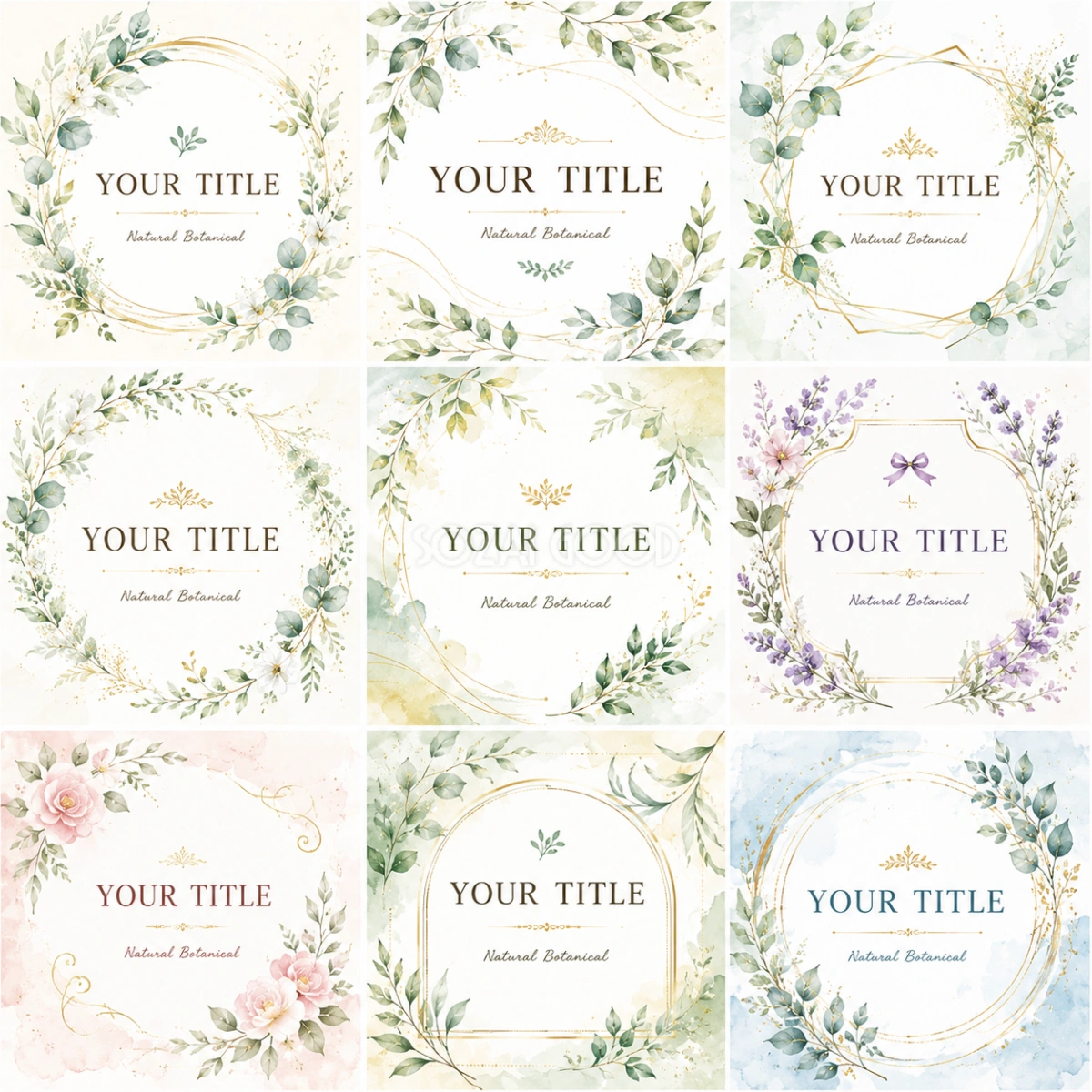 ボタニカルデザインテンプレート9選【無料・フリー】おしゃれな植物・花フレーム素材92626