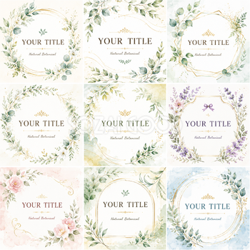 ボタニカルデザインテンプレート9選【無料・フリー】おしゃれな植物・花フレーム素材92626