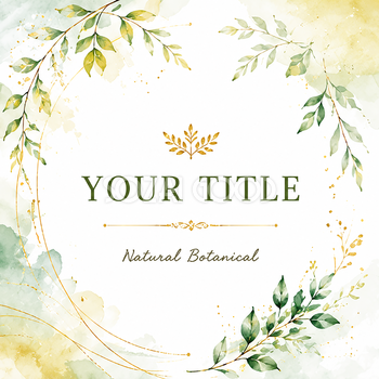 ナチュラルグリーンフレーム【無料・フリー】植物デザインテンプレート92631