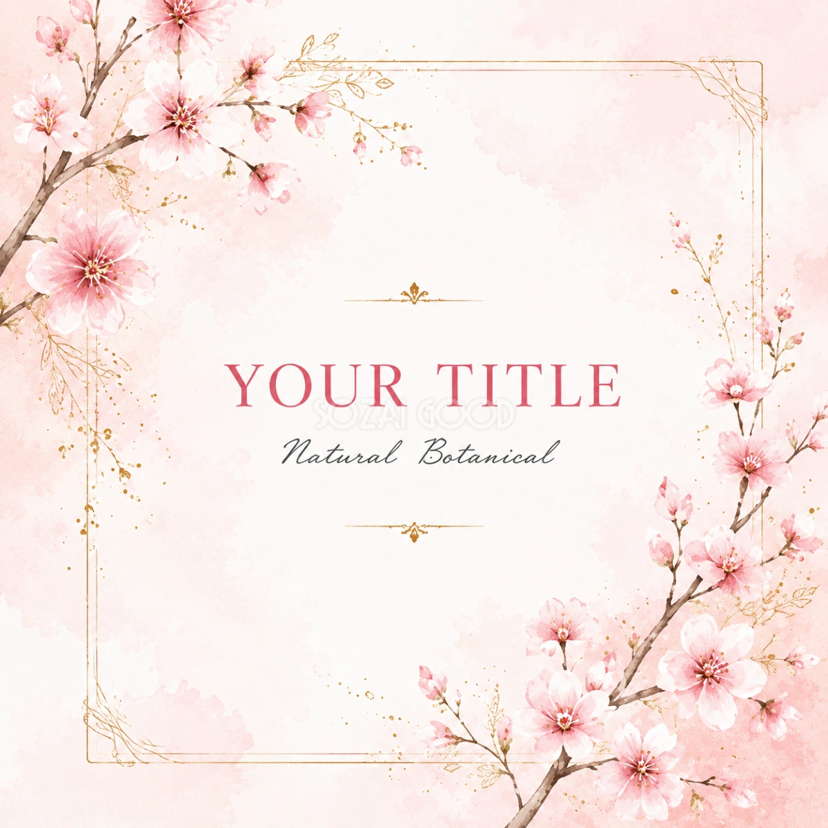 桜のボタニカルフレーム【無料PNG素材】92684