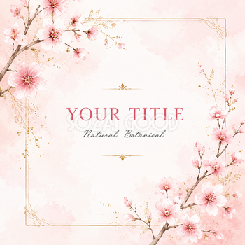 桜のボタニカルフレーム【無料PNG素材】92684