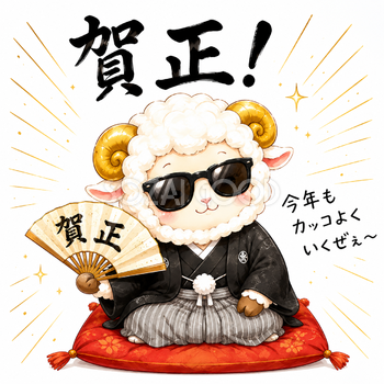 未年・羊年の賀正イラスト【無料・商用フリー】92703