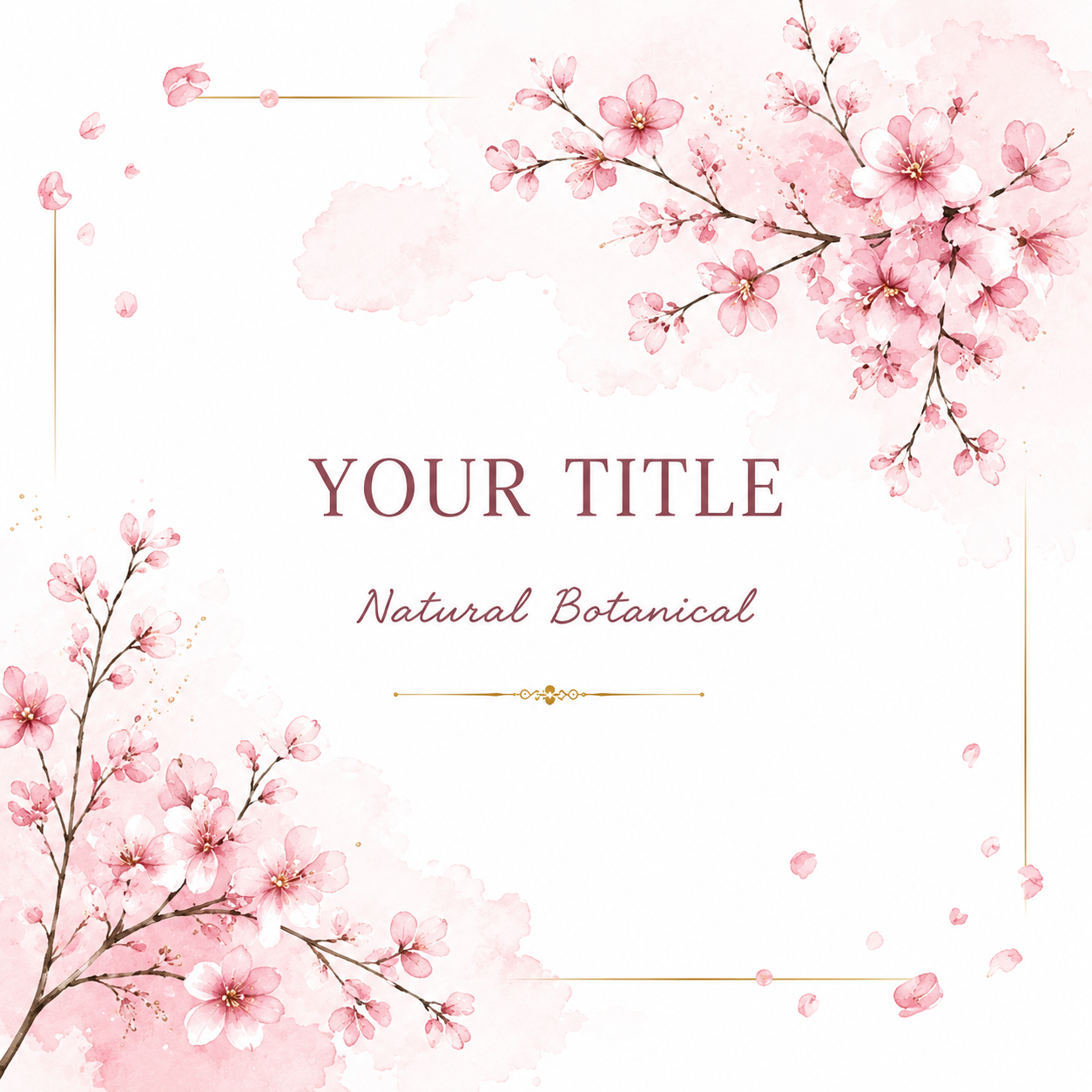桜ボタニカルデザインテンプレート【無料・商用フリー】92734に写真・文字を入れる