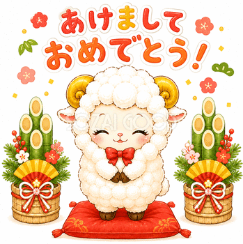 あけましておめでとう！羊の新年あいさつGIFアニメーション【無料・商用フリー】92735