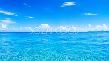 マリンブルーの海背景イラスト｜青い海と空の無料PNG92922