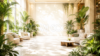 ボタニカルラウンジ背景・フレームイラスト｜高級感のある無料素材【高画質PNG】92961