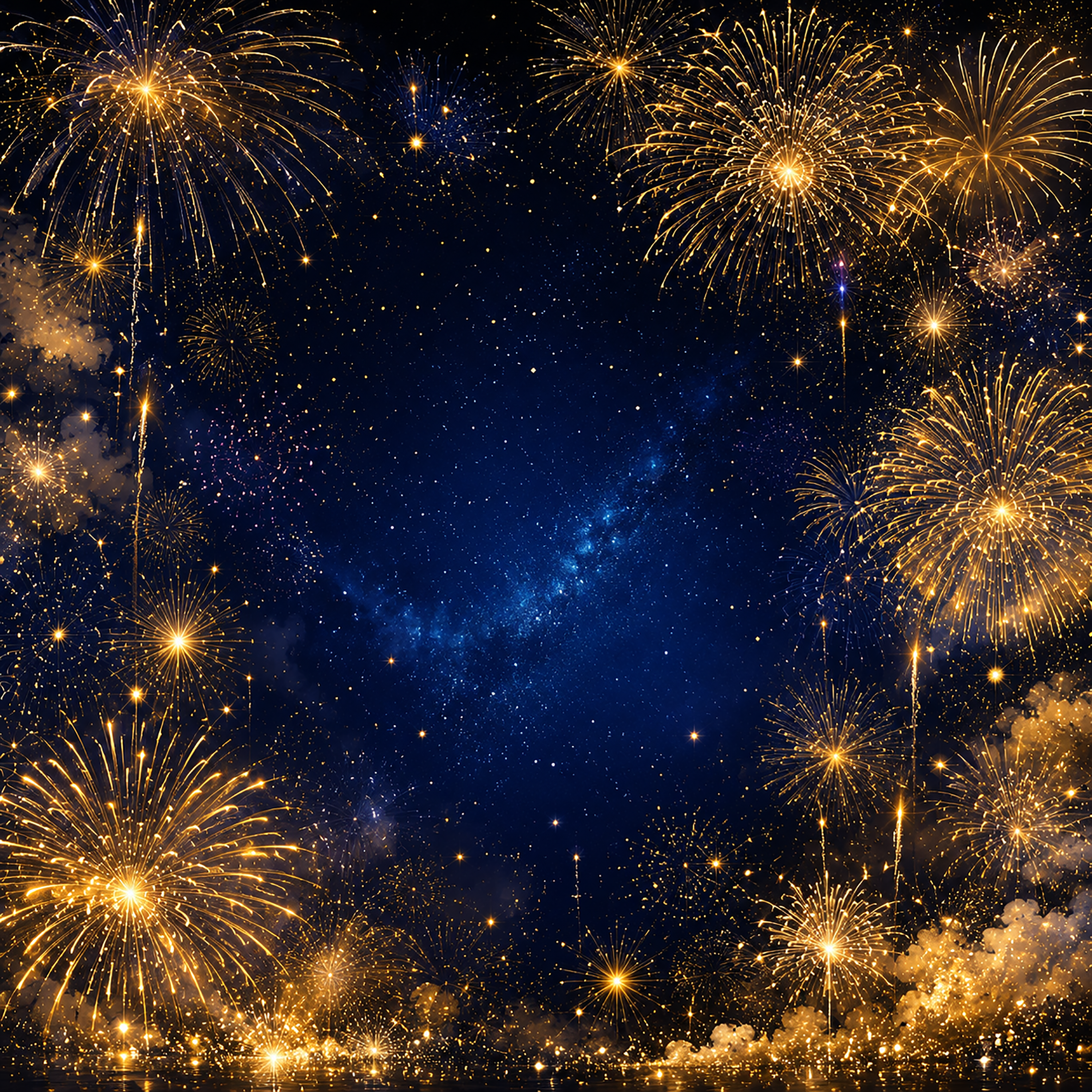 夜空いっぱいの花火背景【無料・高画質PNG】93035に写真・文字を入れる