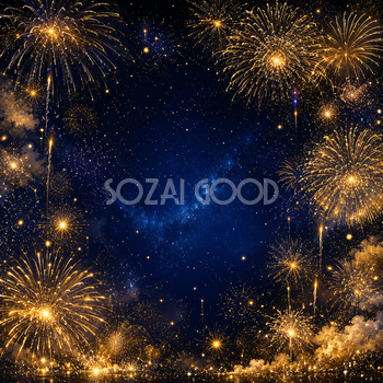 夜空いっぱいの花火背景【無料・高画質PNG】93035