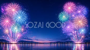 パステルカラー花火背景【無料・高画質PNG】93087