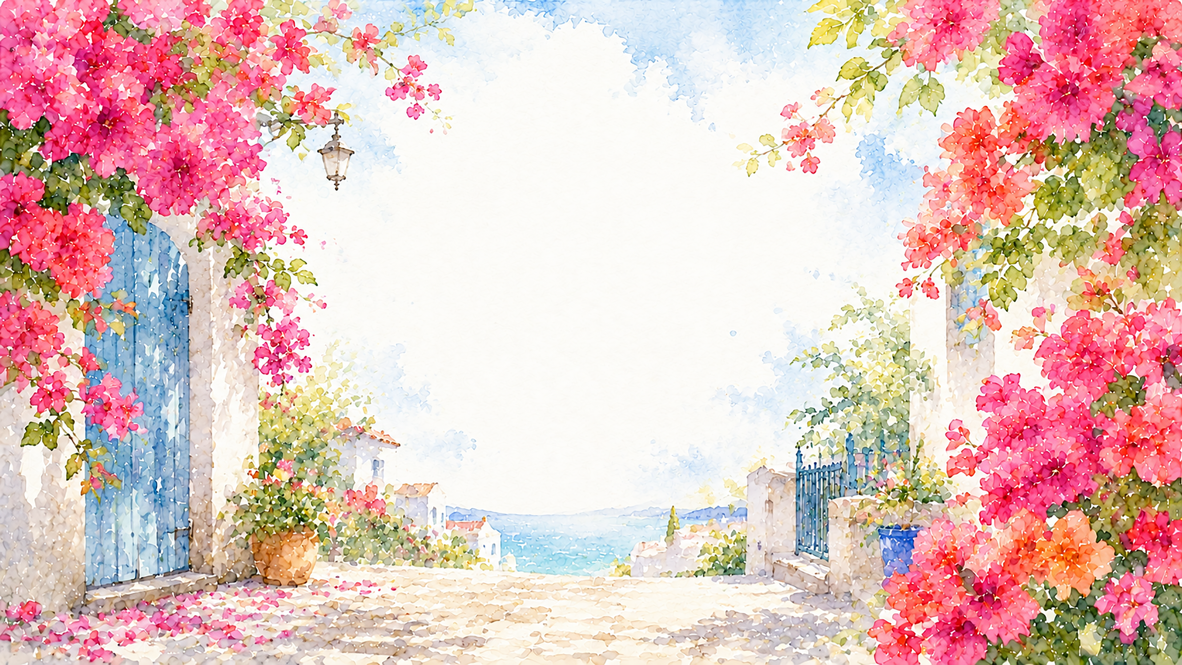 ブーゲンビリア背景【無料・高画質PNG】夏の花イラスト背景93096に写真・文字を入れる