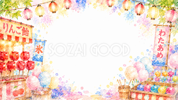 りんご飴・綿あめ背景【無料・高画質PNG】93150