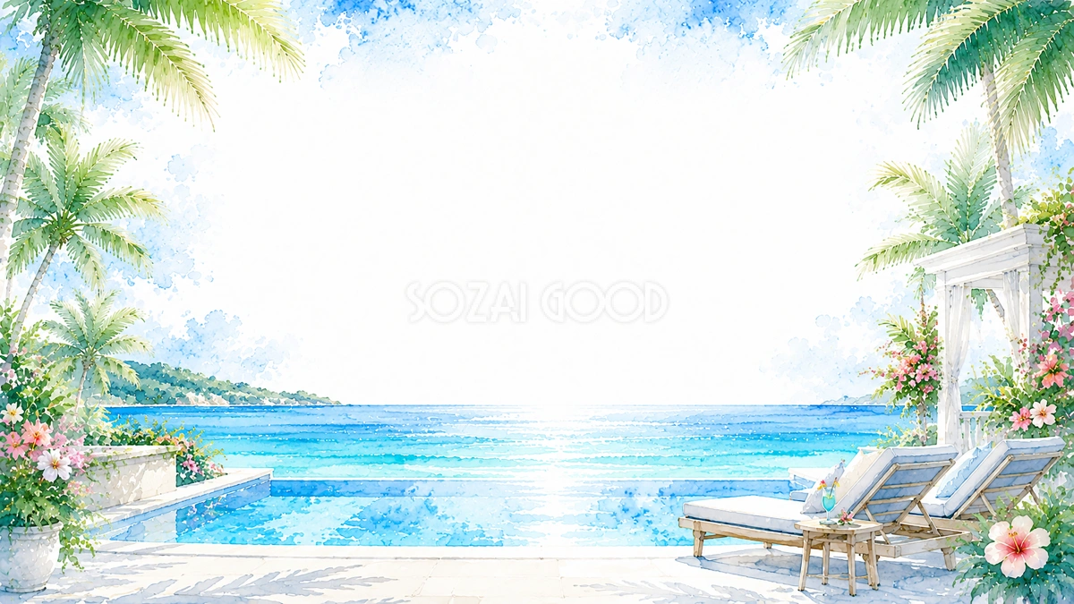 インフィニティプール背景【無料・高画質PNG】93170