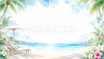 ビーチパラソル背景【無料・高画質PNG】93172