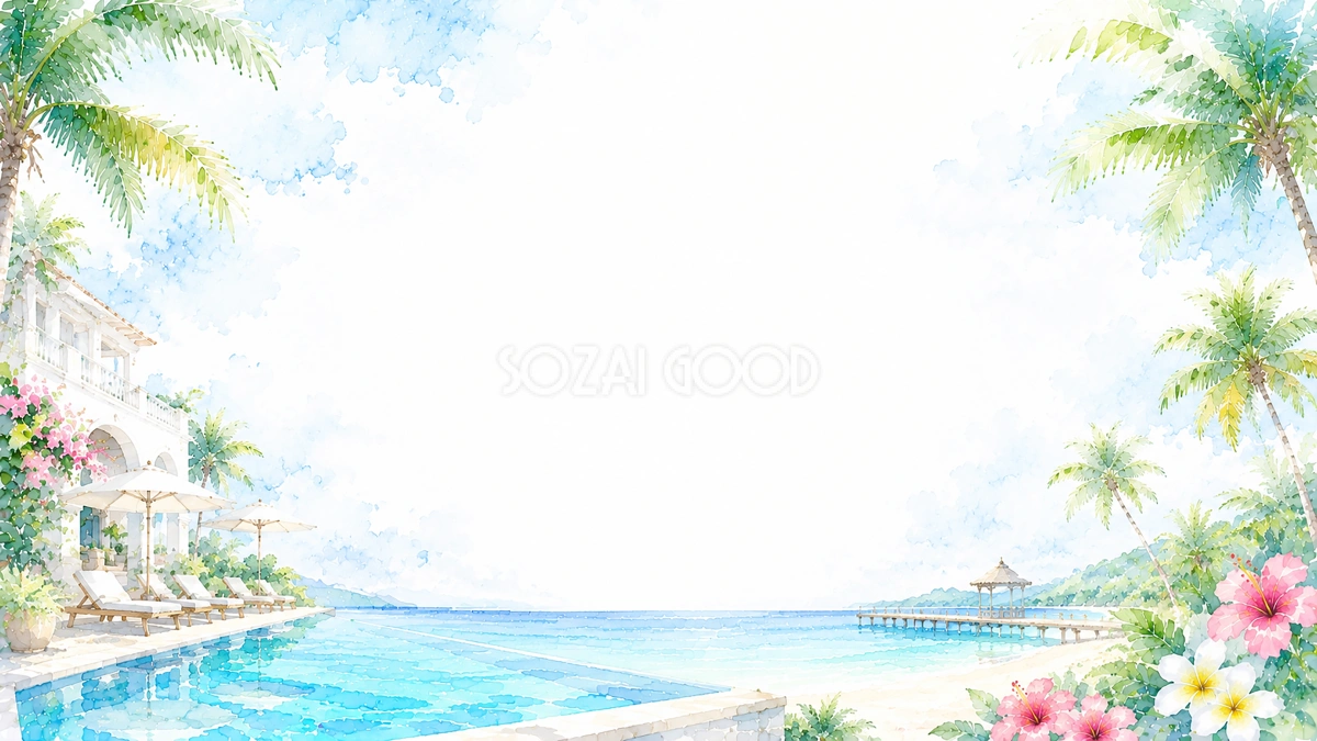 夏のリゾート背景【無料・高画質PNG】93180