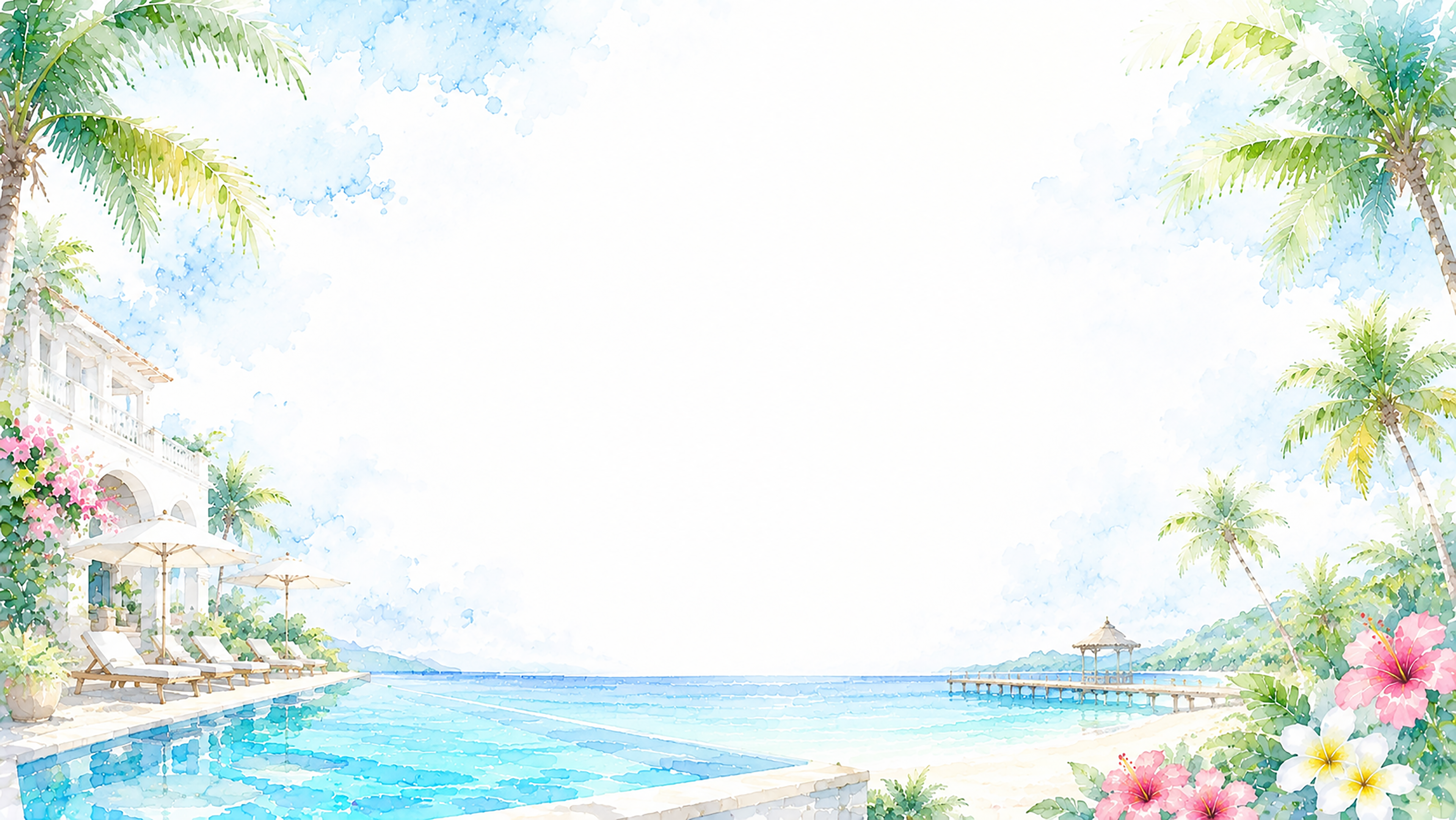 夏のリゾート背景【無料・高画質PNG】93180に写真・文字を入れる
