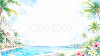 夏のリゾート背景【無料・高画質PNG】93180