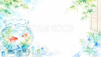 金魚鉢背景【無料・高画質PNG】透明感あふれる夏背景素材93197