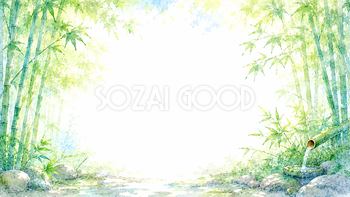 竹林と木漏れ日背景【無料・高画質PNG】癒やしの夏背景素材93198