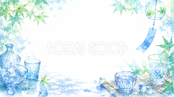 氷とガラス背景【無料・高画質PNG】ひんやり涼しい夏背景素材93205
