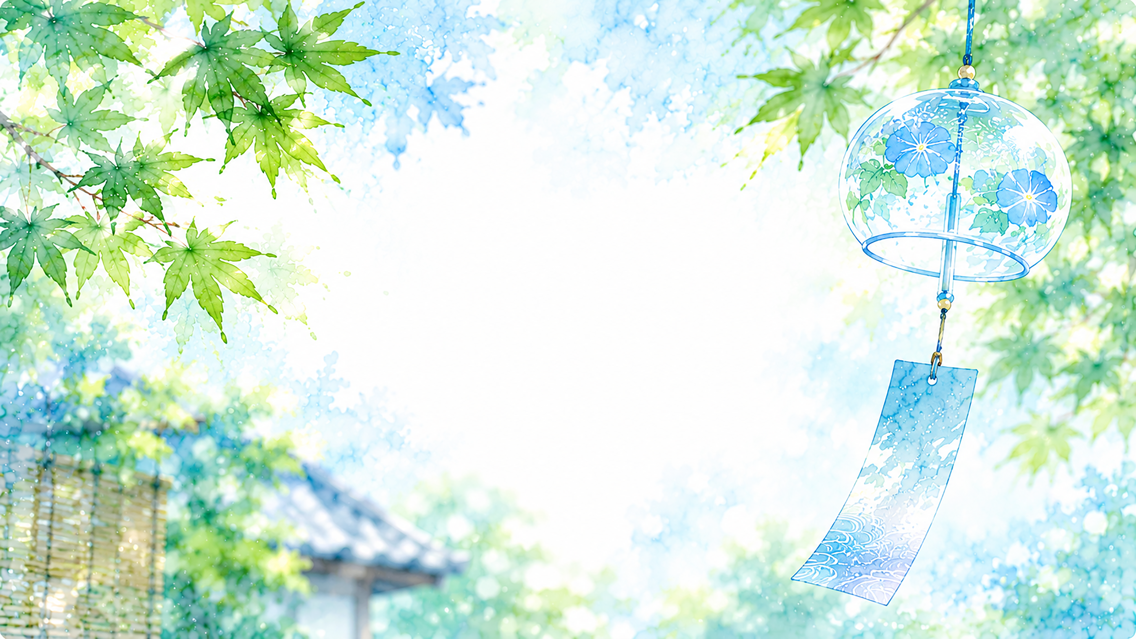 ガラス風鈴背景【無料・高画質PNG】透明感あふれる夏背景93213に写真・文字を入れる