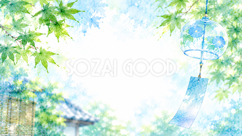 ガラス風鈴背景【無料・高画質PNG】透明感あふれる夏背景93213