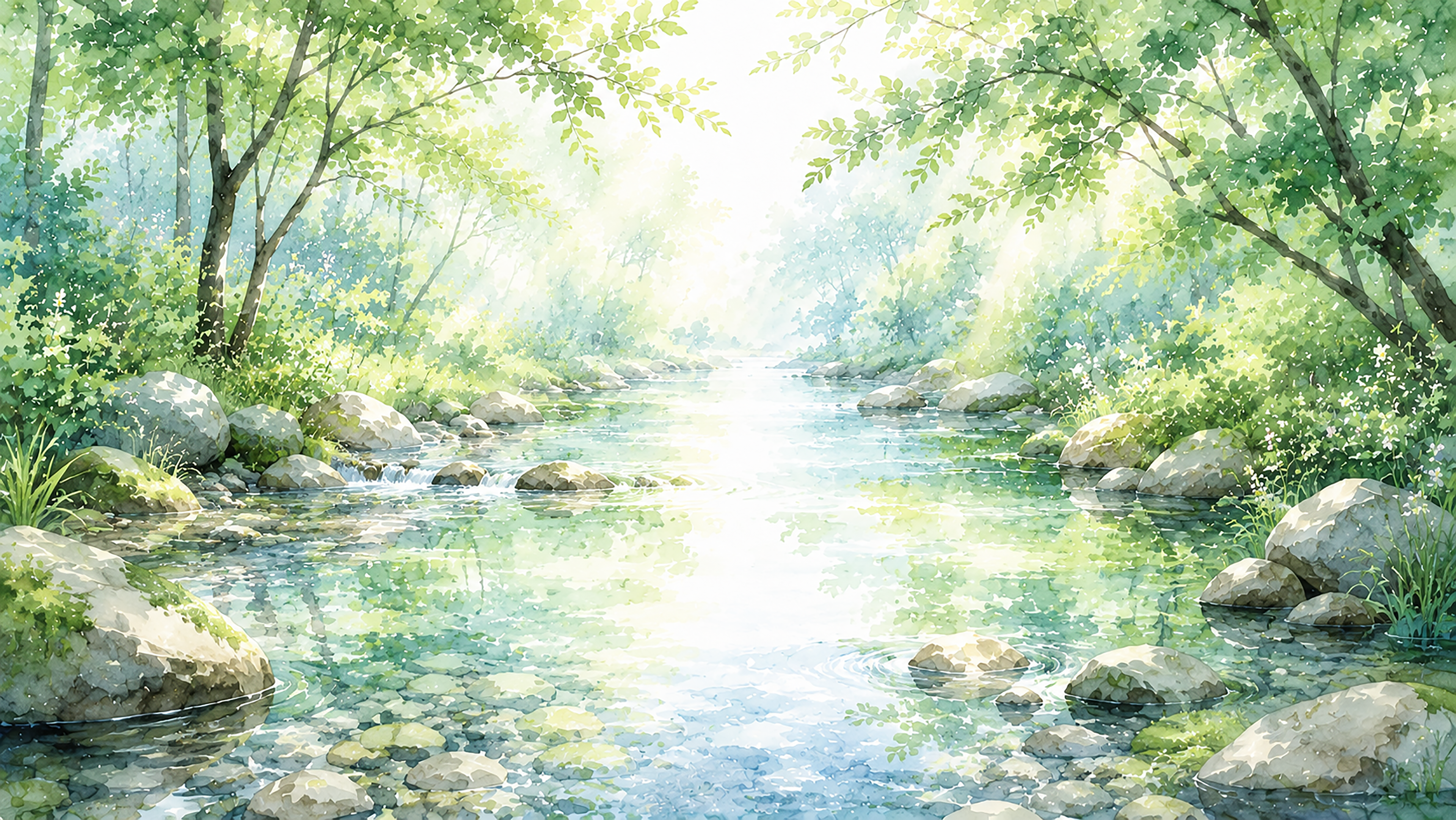小川のせせらぎ背景【無料・高画質PNG】93223に写真・文字を入れる