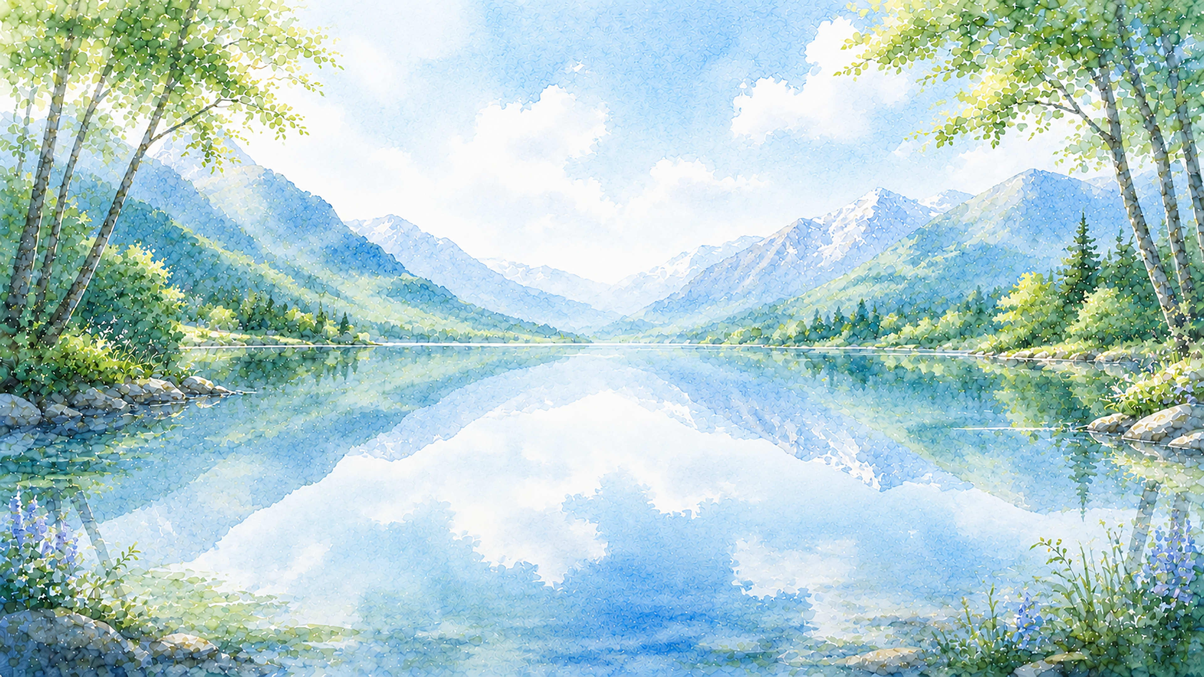 山と湖背景【無料・高画質PNG】93230に写真・文字を入れる