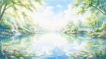 水辺・リフレクション背景【無料・高画質PNG】93232