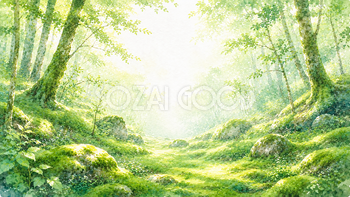 苔むす森 森林浴・癒やし背景【無料・高画質PNG】93262