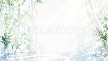ガラス越しの光背景【無料・高画質PNG】透明感あふれる水彩イラスト93286