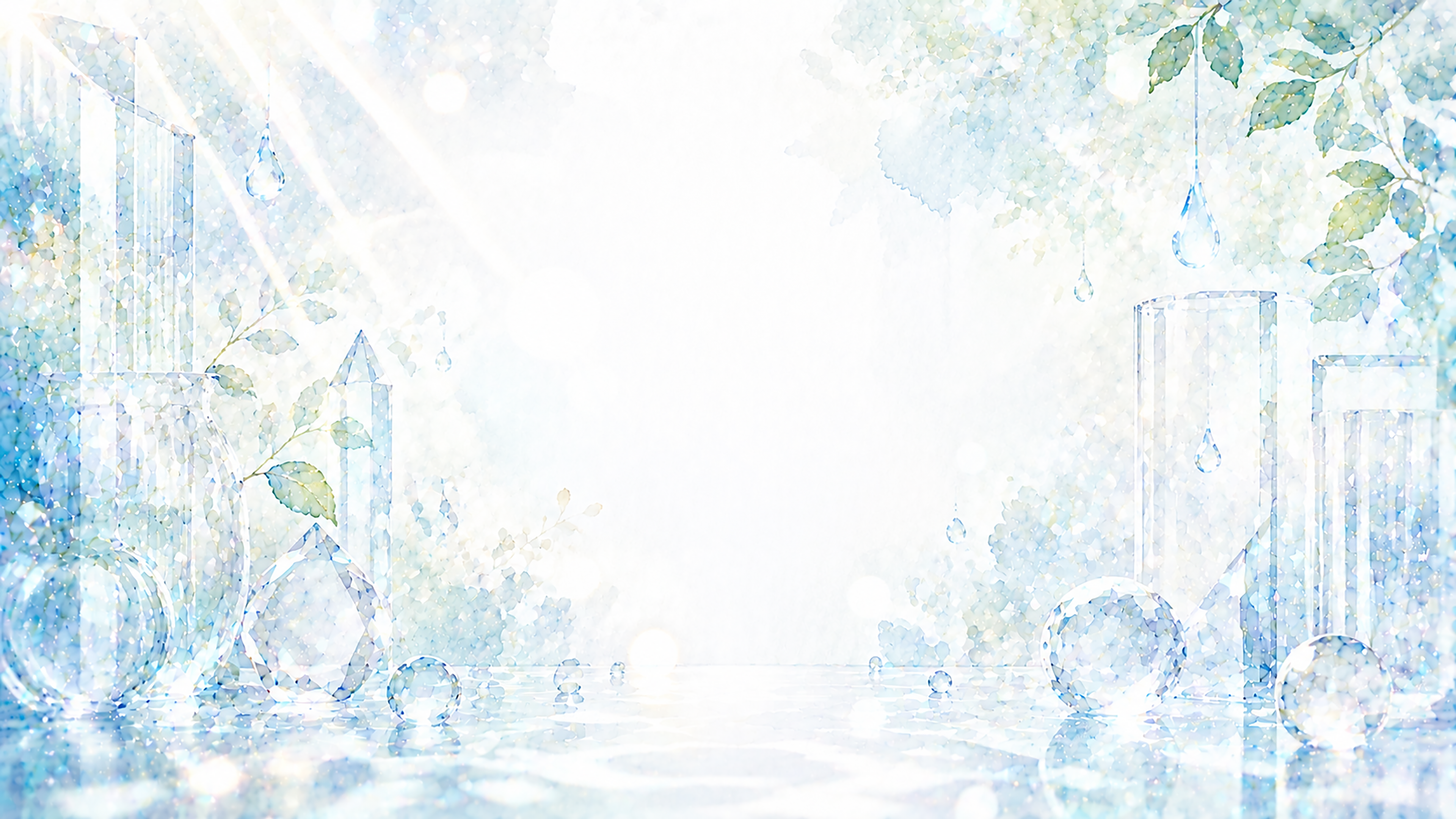 ガラス・透明感・光背景【無料・高画質PNG】透明感あふれる水彩背景イラスト93297に写真・文字を入れる