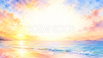 朝焼けの海【無料・高画質PNG】93312