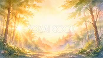 森林の朝焼け【無料・高画質PNG】93315