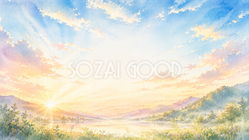 光あふれる朝空【無料・高画質PNG】93322