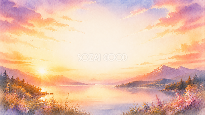 朝焼け・夕焼け背景【無料・高画質PNG】93323