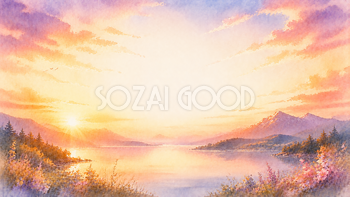 朝焼け・夕焼け背景【無料・高画質PNG】93323