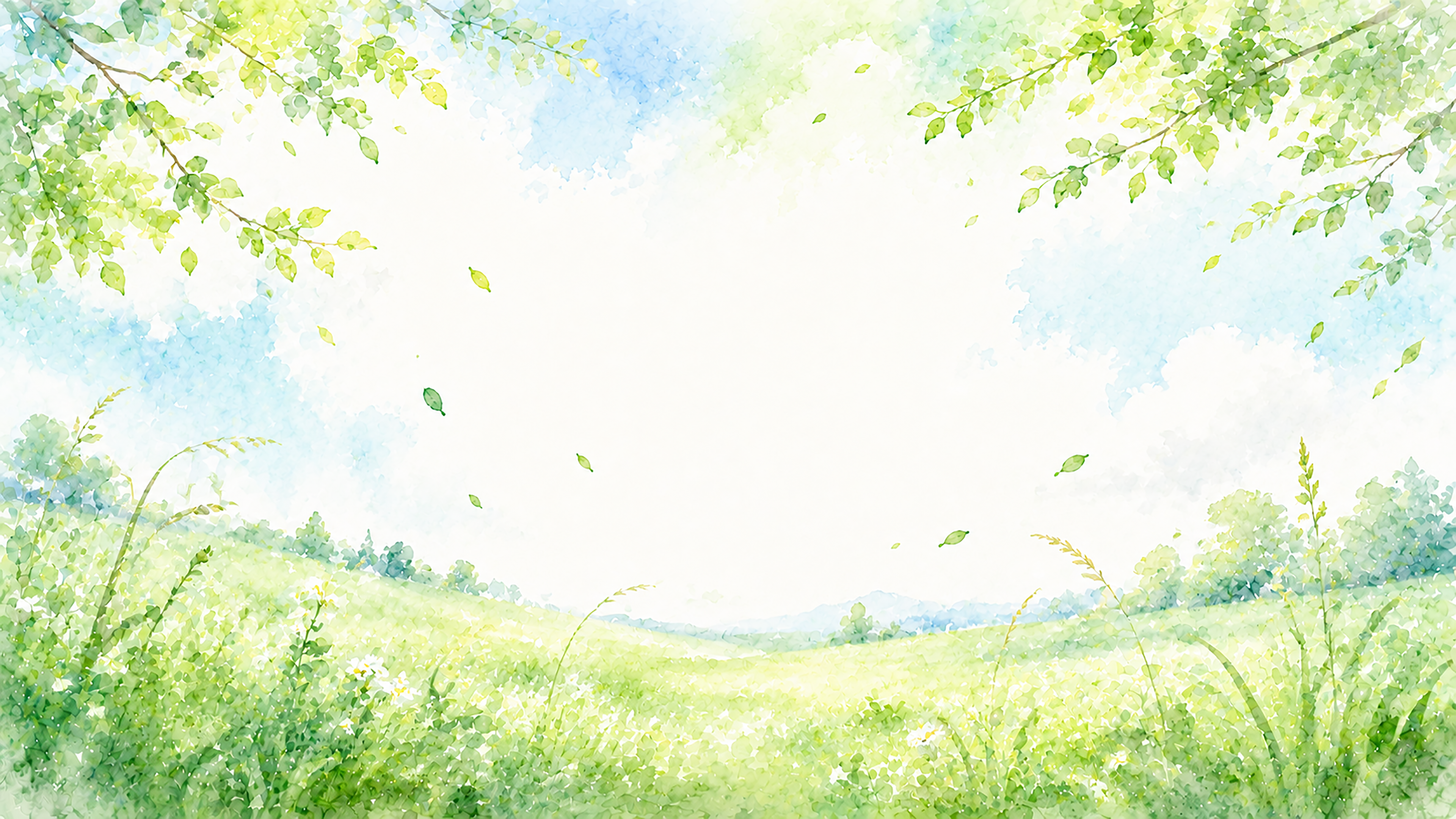 草原の風背景・フレーム【無料・高画質PNG】草原・自然イラスト93329に写真・文字を入れる