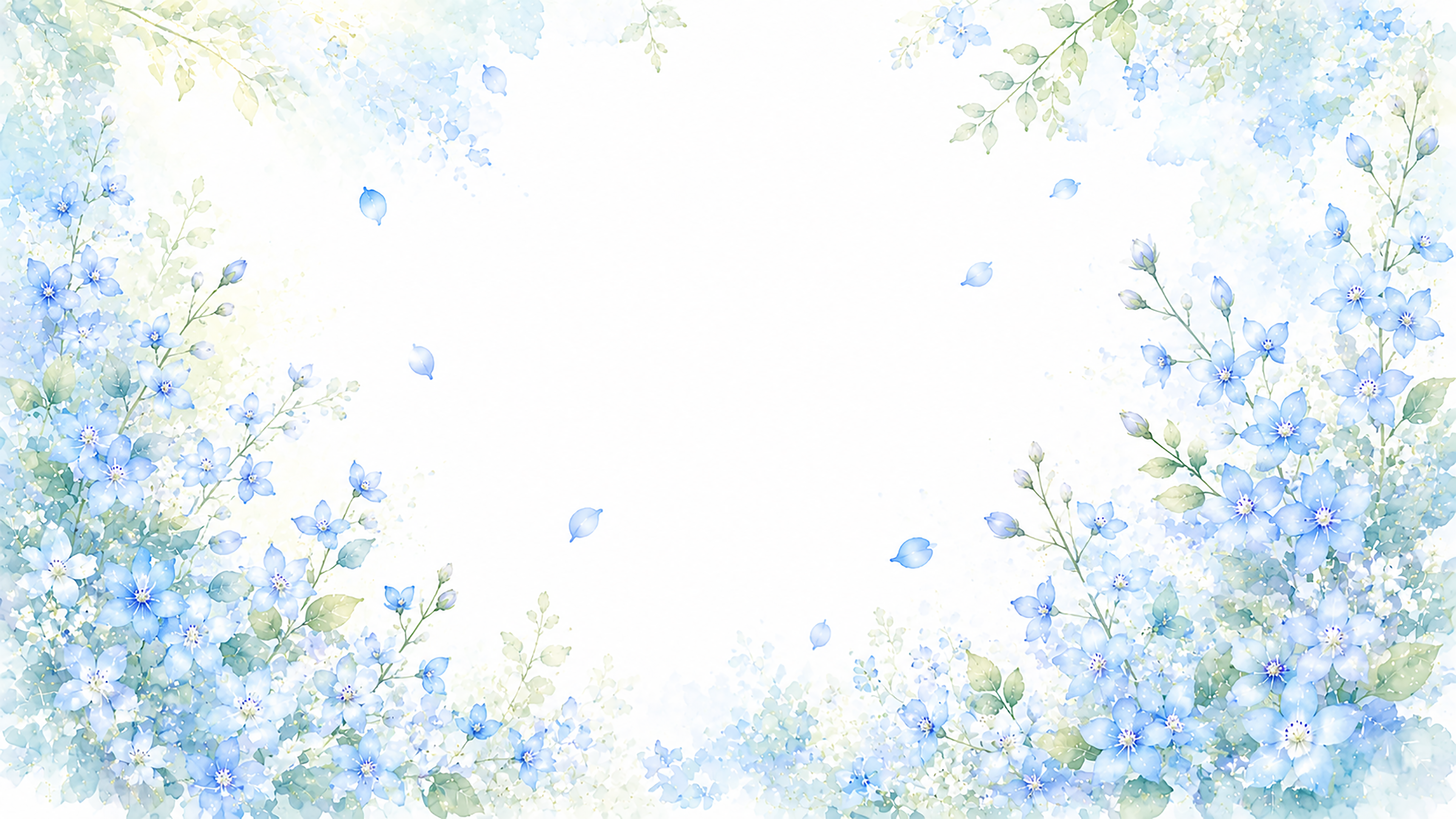 ブルースター背景・フレーム【無料・高画質PNG】可憐な青い花イラスト93368に写真・文字を入れる