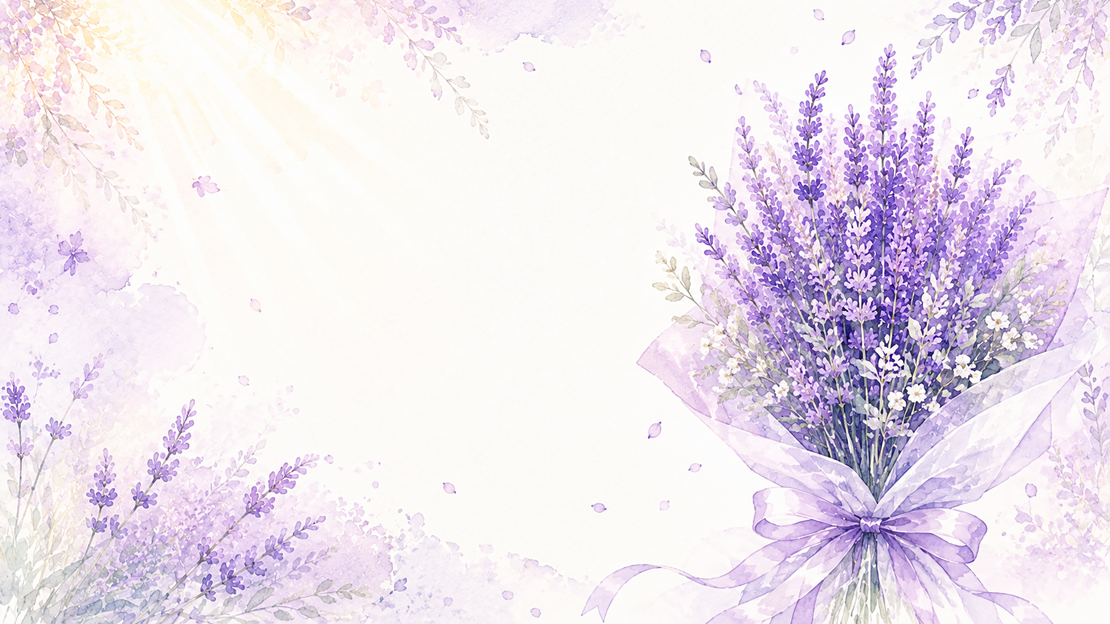 ラベンダーブーケ背景・フレーム【無料・高画質PNG】ウェディング・花背景イラスト93391に写真・文字を入れる