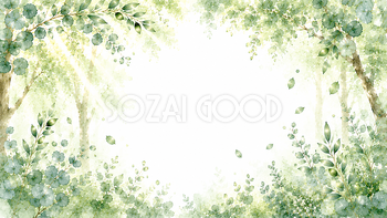 森林浴グリーン背景【無料・高画質PNG】癒やし・自然背景素材93438