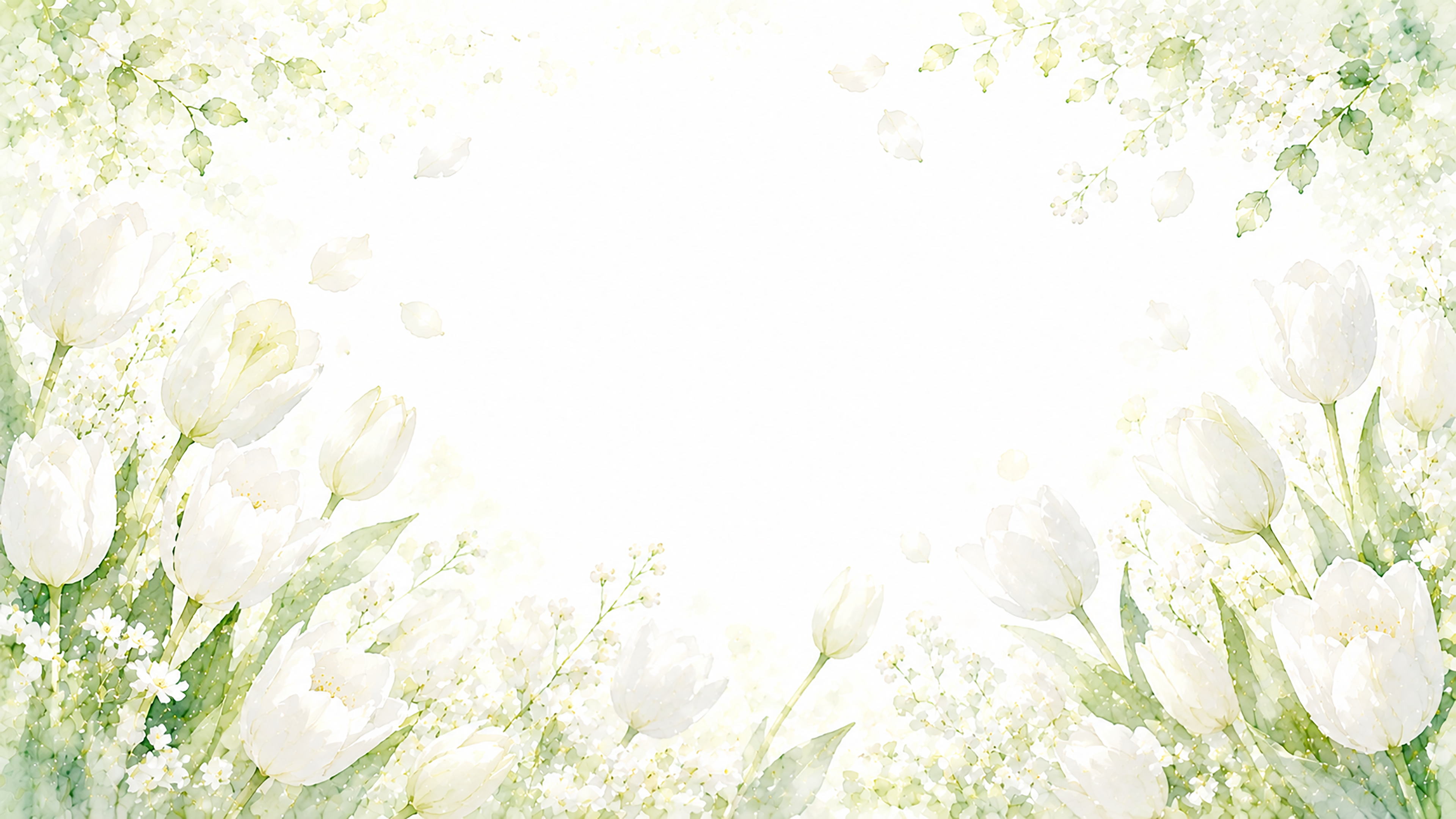 ホワイトチューリップ背景・フレーム【無料・高画質PNG】春のおしゃれ花背景素材93449に写真・文字を入れる
