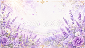 ラベンダー背景・フレーム【無料・高画質PNG】93482