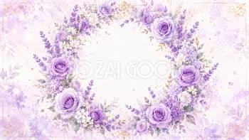 パープルリース背景・フレーム【無料・高画質PNG】93483