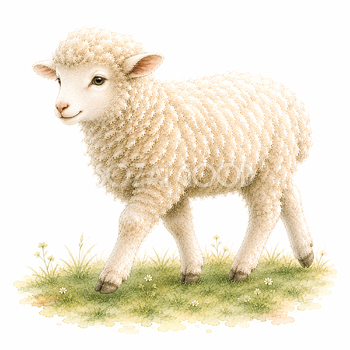 歩く羊イラスト【無料・高画質PNG】93501