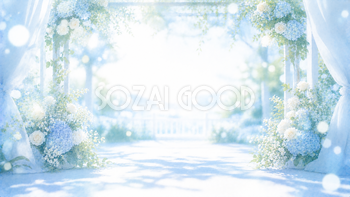 Blue Wedding Light 背景素材【無料PNG】青と白のブライダル背景93582